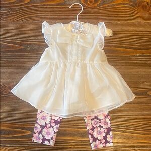 Boutique White and Purple Kids Matching Set
